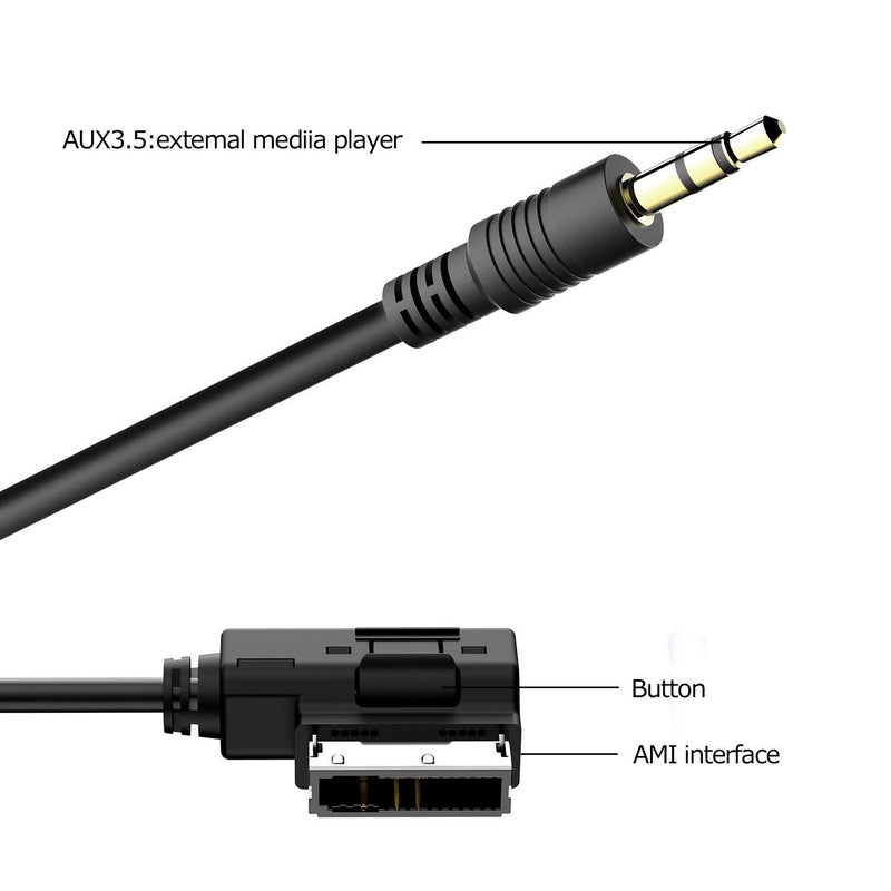 Klevery كليفرى AMI MMI MDI إلى كابل واجهة موسيقى جاك 3.5 مم متوافق مع A3 A4 A6 Q5 Q7 V.W - Image 3